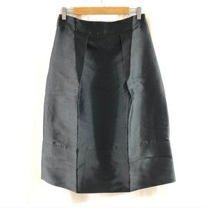 Eros Apparel A Line Skirt Pleat Midi Satin Black M
